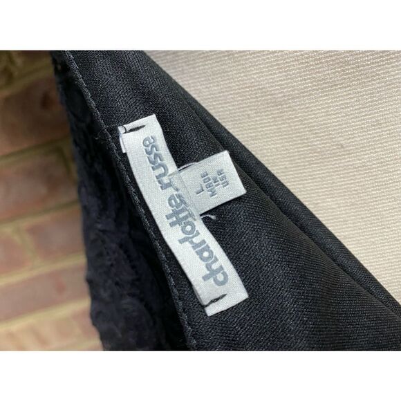 Charlotte Russe Black Lace Spaghetti Strap Open Back Dress Size Large - Picture 4 of 5